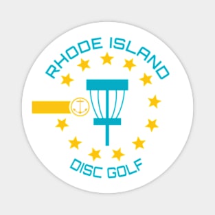 Rhode Island Disc Golf - State Flag White Magnet